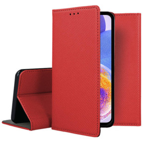 Кожен калъф тефтер и стойка Magnetic FLEXI Book Style за Samsung Galaxy A23 4G SM-A235F /  Samsung Galaxy A23 5G SM-A236U червен 